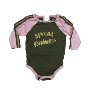 4/$12 💥♻ Garanimals Army Green & Pink Gold Glitter Onesie | Size 6-9m | 1064